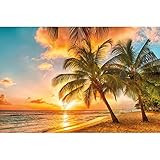GREAT ART Fototapete – Barbados – Wandbild Dekoration Urlaub Sonnenuntergang Meer Karibik Strand...